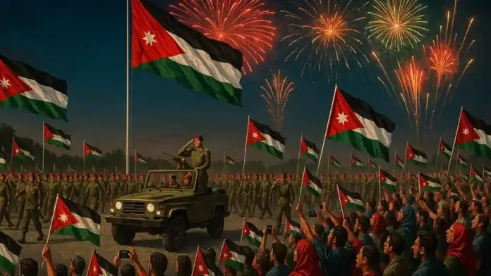 الألعاب النارية تضيء سماء الأردن احتفالاً بعيد الاستقلال الـ79