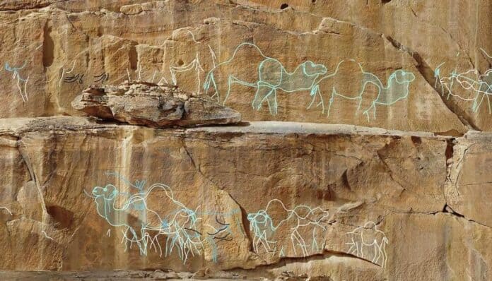 أقدم رسوم صخرية كخريطة للماء في الصحراء
