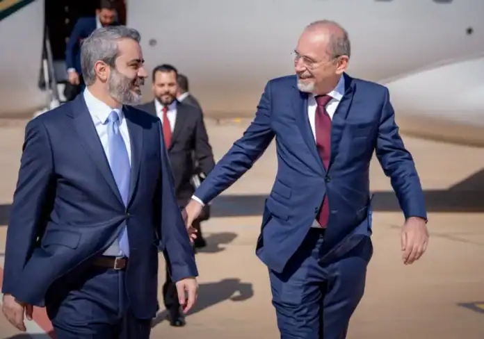 وزير الخارجية السوري أسعد حسن الشيباني خلال زيارة رسمية إلى الأردن